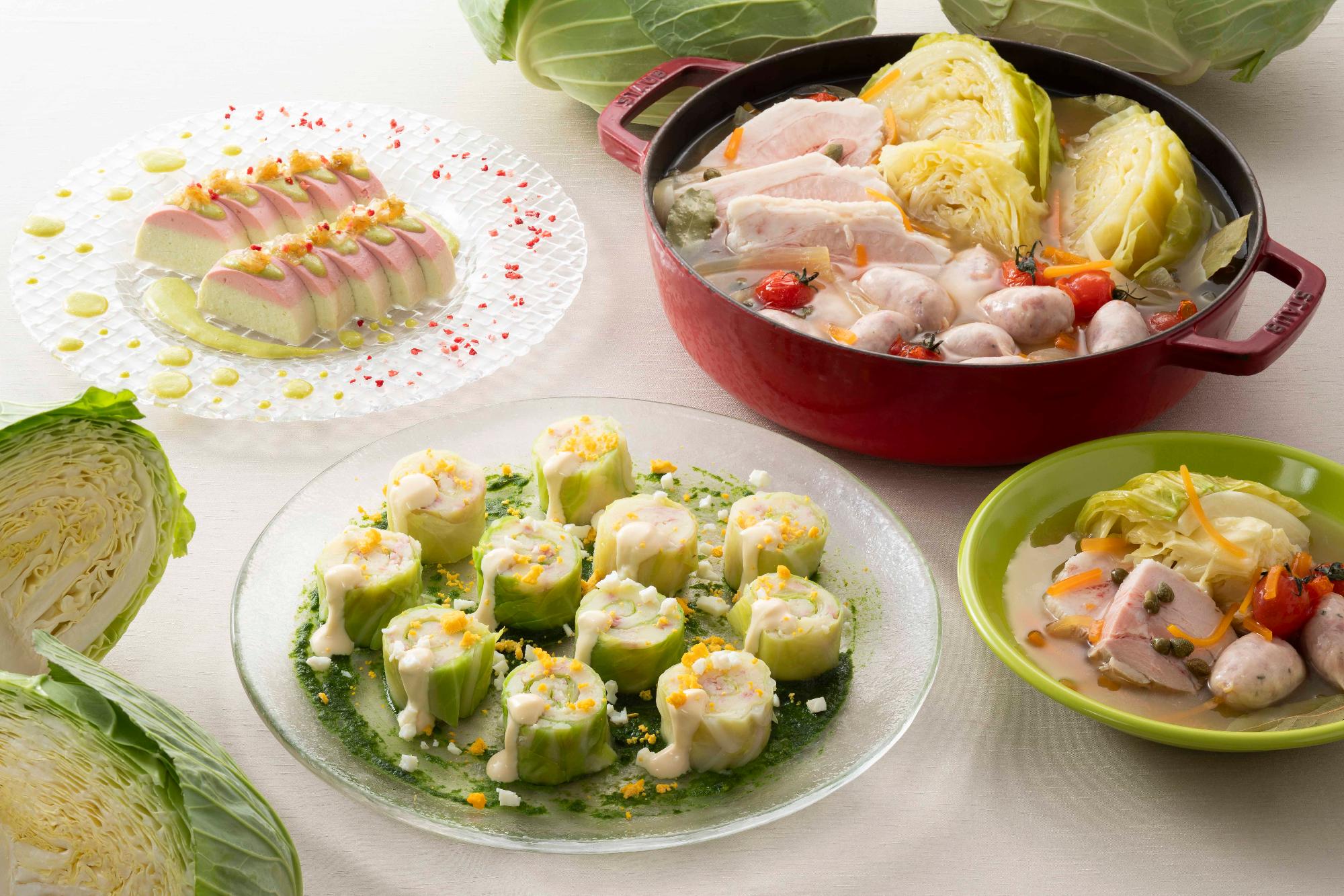 松浪キャベツを使った創作メニュー全体写真