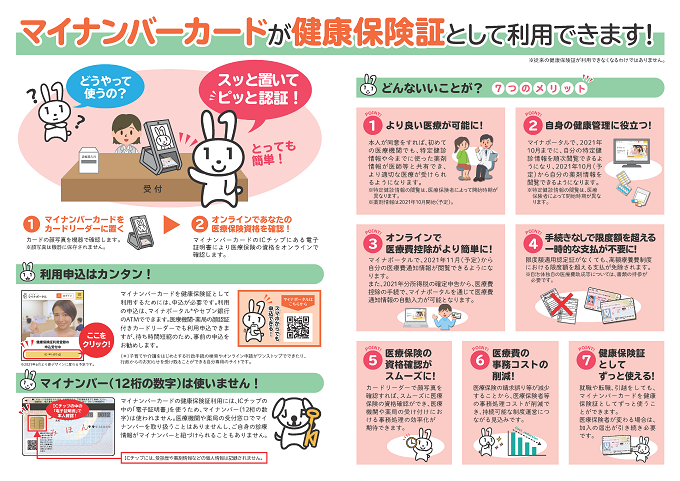 マイナンバーカードが健康保険証として利用できます