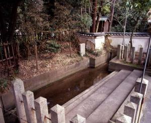 日根神社境内の井川