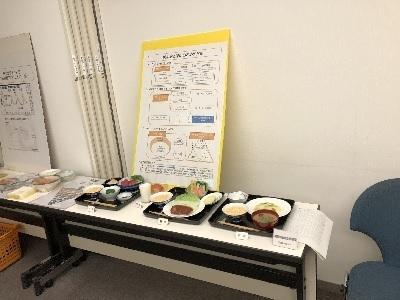 教室の食事の展示の様子