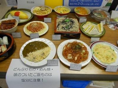 外食に含まれている塩分の展示