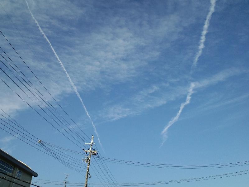 朝の澄んだ空に