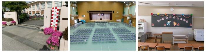 入学式会場、1年生教室
