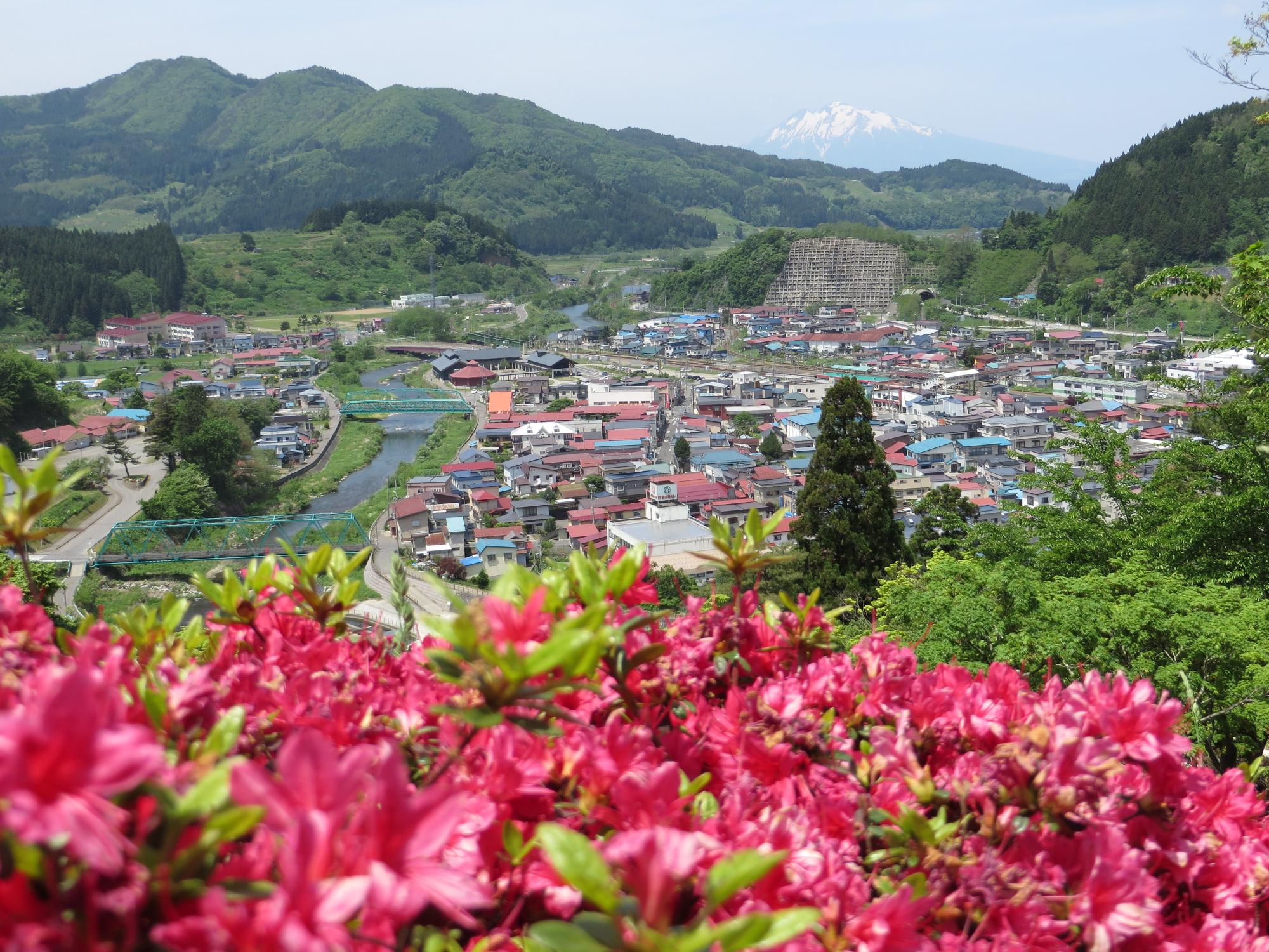 大鰐町を一望